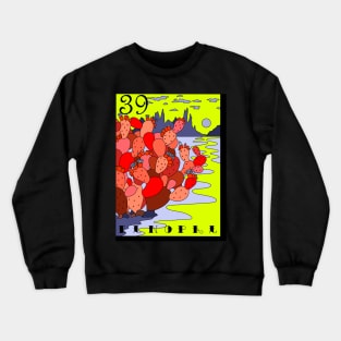 Retro Neon El Nopal Loteria Card Crewneck Sweatshirt